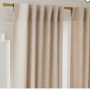 West Elm European Flax Linen Light-Filtering Curtain 96x96 Natural Flax